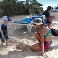 Julie & Nico playing in the sand