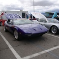 Car show the day before the race.  Please add comments to identify the cars and/or owners.