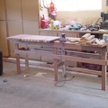 More work area in the garage.  Tools, partially complete bench (for the hot tub).