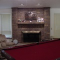 The finished living room.  I added the pool table and replaced the fireplace doors.