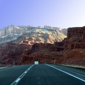 The road leading into Moab, Utah (taken while driving)