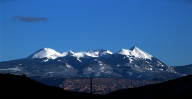 La Sal mountains from just north of Moab, Utah