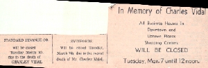when Charles Vidal Jr. died